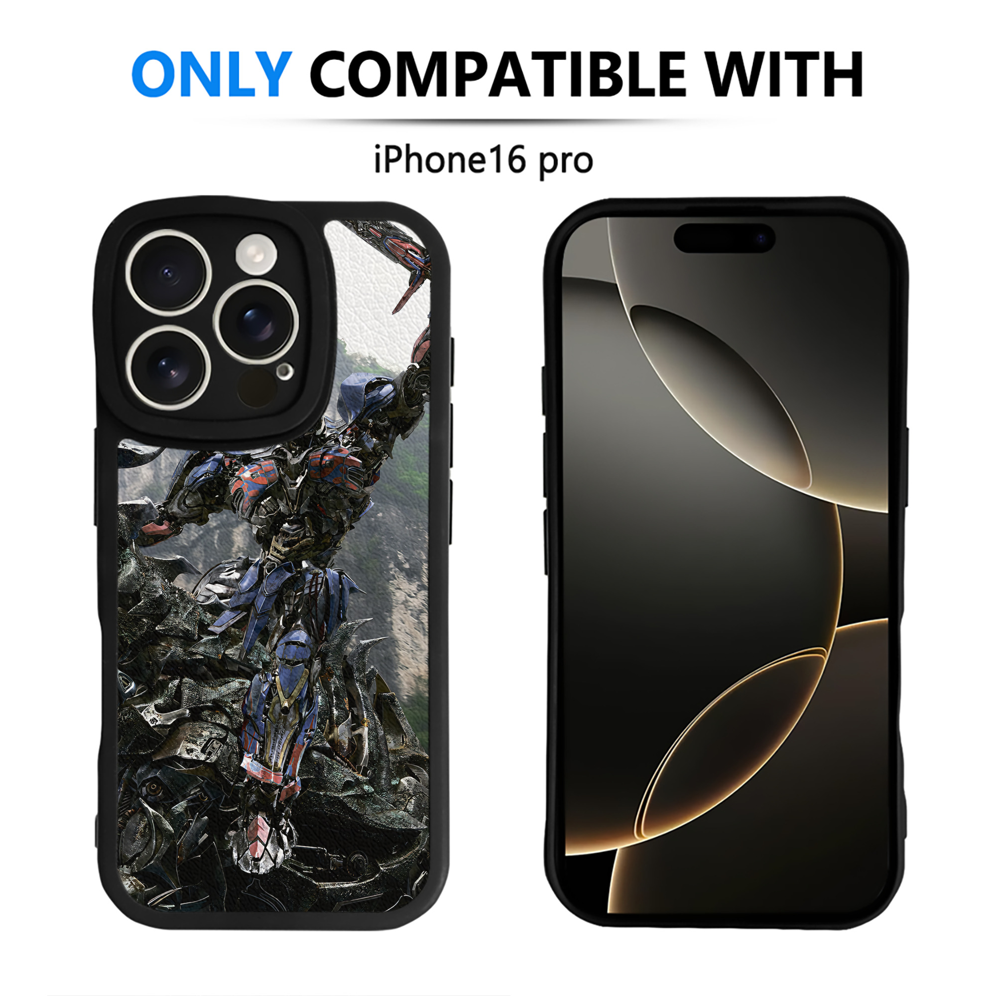 （画像用） Transformers トランスフォーマー 【iPhone 16シリーズ対応】シリコンスマホケース（レザー調） 材質：シリコン